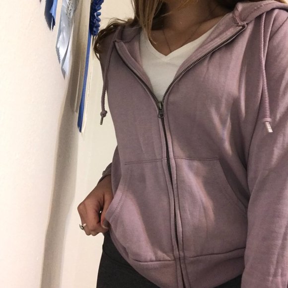 Hippie Rose Tops - lavender zip up hoodie